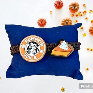 Pumpkin Spice Lover’s Latte, Pie bracelet; adjustable; hostess gift; adjustable